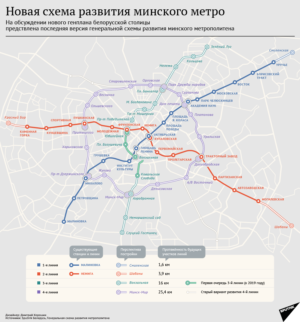 схема метро новая минск