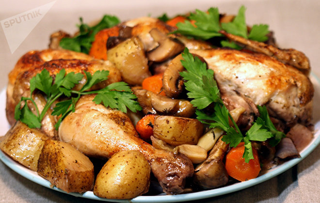 Курица с осенними овощами