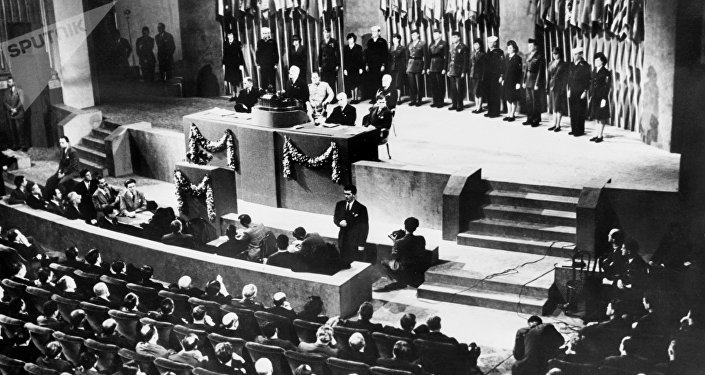 Подписание устава ООН 26 июня 1945 года в Сан-Франциско (США)